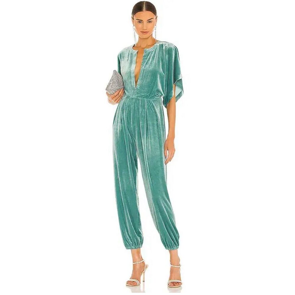 NORMA KAMALI Rectangle Jog Jumpsuit In Mint Green Size S